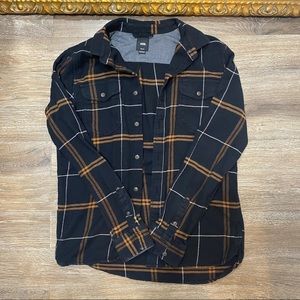 Black, Brown, and White Vans Long Sleeve Flannel